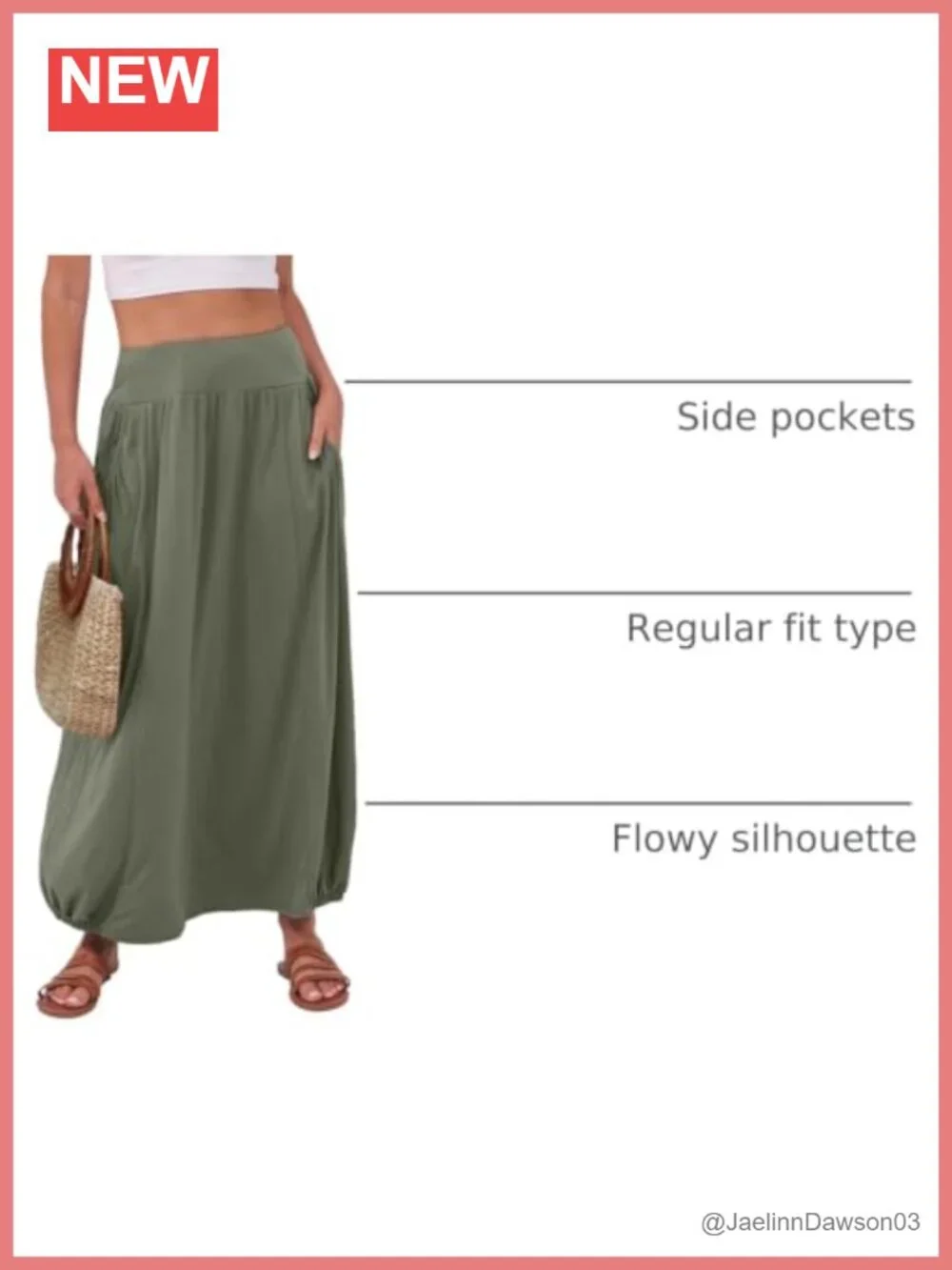 Women's Flowy Maxi Skirt High Waisted Boho Elastic Waist Loose Fit